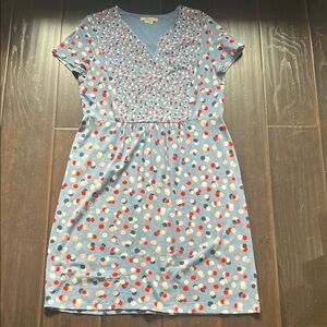 Boden Blue, Red, and Tan Patterned Dress, size 12